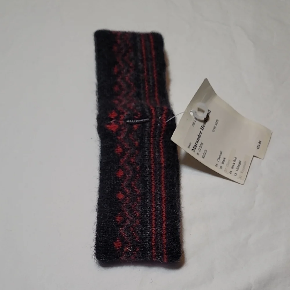 Smartwool Black and Red Knit Headband Accessory